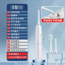 旦榄洗牙仪声波牙结石去除器去黄牙垢口臭牙渍神器冲洁牙器 象牙白 电池款