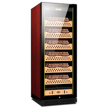 富客（FUKE）FK-120C1变频恒温恒湿双温雪茄柜红酒柜负离子空气净化雪茄保湿柜 红色 雪松木裸养款