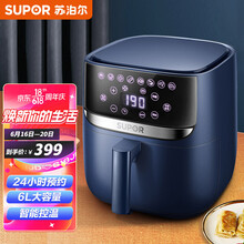 苏泊尔（SUPOR）空气炸锅KD60D618家用6L大容量智能电炸锅 无油低脂煎炸液晶触控 【智能预约】6L家庭容量 蓝色款