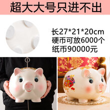 SOFTOYS  情人节礼物小猪存钱罐只进不出创意独特女孩储蓄罐儿童男孩储钱网红女生大号ins 可爱粉超大大号【不可取】