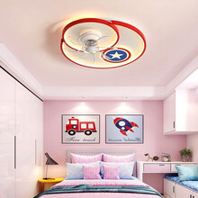 梵帝登 现代简约北欧式儿童房灯led吸顶灯儿童灯主卧室灯具书房间男女孩创意温馨浪漫幼儿园卡通阳台灯饰 星星红-直径50CM-48W无极调光-六档调风