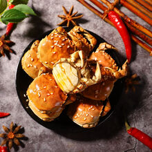 香辣蟹罐装熟食小螃蟹即食全母蟹大闸蟹钳切蟹麻辣海鲜零食 塞红康尔 310克全母1罐(香辣)