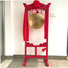 杉贝 SHANBEI 铜锣+架30厘米大铜锣40cm铜锣开道开业防汛预警锣带锣架送锤抖音同款 40锣+花+架【架高1.5米】