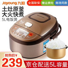 九阳（Joyoung）电饭煲 煮饭锅 5L米饭锅 五升家用饭煲 智能大容量电饭锅 预约保温5L电饭煲