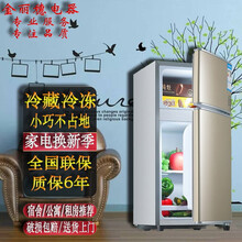 商用小冰箱家用小型宿舍租房用冷冻冷藏迷你双开门电冰箱一级节能省电 双门/138/闪亮金 一级能效 省电款