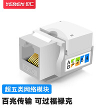 也仁 超五类工程级镀金网络模块 RJ45电脑网线插座 CAT5e打线式信息网络面板模块 YR-A2277