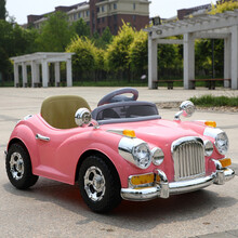 小嘎子新款婴幼儿童电动车四轮玩具车可坐人遥控复古自驾老爷车舒适汽车男女小孩宝宝早教摇摆童车生日礼物 顶配粉色双电双驱动力足+缓启动+ 摇摆+早教+遥控