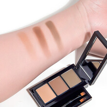 unny眉粉女防水防汗自然三色不易脱色持久眉笔染眉膏修容盘彩妆盘男士女士带2个眉粉刷 UNNY三色眉粉#咖棕色