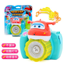 美高乐超级飞侠泡泡机儿童玩具乐迪泡泡枪全自动电动吹泡泡带音乐灯光泡泡水3-6岁玩具礼物 超级飞侠泡泡相机【标准套装】蓝色