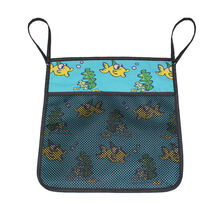 婴儿伞车挂袋推车挂包多功能收纳网袋兜宝宝推车多功能通用置物袋 棉麻无盖蓝色小鱼