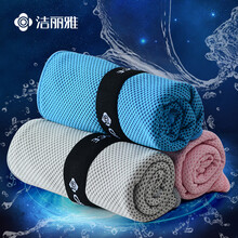 洁丽雅（Grace）冷感运动毛巾健身房男女成人速干冰感吸汗跑步手腕面巾单条装 蓝色 100*30cm 50g/条