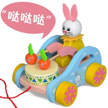 拖拉学步玩具车拉车婴儿童手拉拉绳拉线1-2-3岁一岁宝宝男孩小车 小兔子拉车