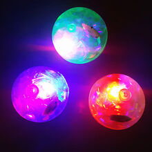 七彩跳球弹力水晶球发光玩具带拉力绳水晶弹球儿童闪光玩具弹力球 大号水晶球【1个装】