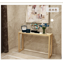 玄关桌实木简约现代中式案台长条桌子供桌门厅柜墙边桌子端景台柜 100X30X80原木色无漆促销无抽屉 组装