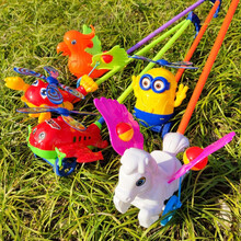 奎茗儿童手推飞机宝宝学步推车飞马幼儿单杆推推乐早教玩具 中小号颜色随机发四款