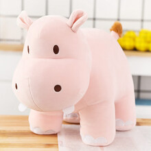 可爱超萌河马毛绒玩具公仔玩偶布娃娃柔软床上抱枕女生陪睡觉创意软体抱抱熊生日礼物可爱呆萌小河马送小朋友 肉粉色-卡通小河马 40厘米
