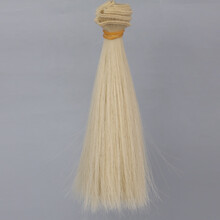 新品BJD陶瓷娃娃假发SD刘海高温丝可儿ob棉花娃多色加厚发排假毛材料 613C浅黄 横长1米竖长30厘米