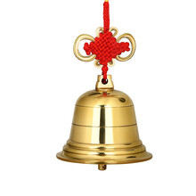 京普斯 铜铃铛挂件纯铜风水摆件黄铜大号风铃吊钟保平安摆件家居大门装饰摆设用品工艺品 直径5cm