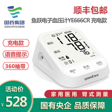 鱼跃（Yuwell）充电式 电子血压计臂式精准高血压测量仪家用医用老人智能全自动语音 YE666CR YE666CR 充电款（电源+电池+收纳包）