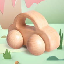 木玩世家 木质手推车玩具婴儿宝宝握抓原木小汽车0-1-2-3岁男孩女孩儿童玩具 出租车