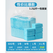 狗狗尿垫宠物用品尿片猫尿布泰迪尿不湿吸水垫加厚除臭100片 天蓝色 M-中型促销满25领券立减2元