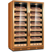 茄龙（CIGARLOONG）CL-188CT2恒温恒湿雪茄柜大容量不锈钢双拼雪茄柜 雪松木裸养款金色