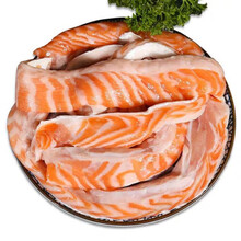 三文鱼腩条鱼腩排三文鱼肉整条鲜鱼切割 三文鱼腩条4斤装