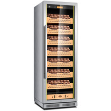 茄龙（CIGARLOONG）CL-268CT1恒温恒湿不锈钢雪茄柜智能红酒柜雪茄红酒两用柜 榉木裸养款拉丝银