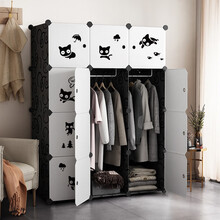 安尔雅 简易衣柜塑料组合成人储物收纳柜组装单双人出租房大容量衣橱非布艺