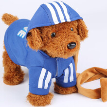 儿童电动毛绒玩具狗狗会走路会叫仿真狗会走的宠物小狗宝宝机器狗 114蓝色泰迪 USB直充双用72首歌+调音量