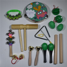 奥尔夫乐器教材幼儿园婴儿童音乐课教具沙锤打击乐器套装组合 绿色音乐11件套