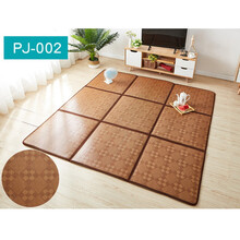 (夏天地铺)日式榻榻米藤席地毯凉席卧室床边折叠藤竹编夏季客厅家用垫子 02 1.2*1.2米四格送收纳