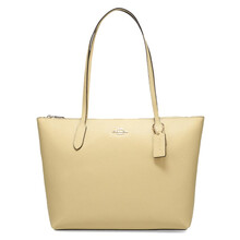 蔻驰（COACH） 奢侈品 女士大号托特包单肩手提包淡黄色牛皮革 4454 IMSDK