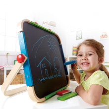 德国(Hape)便携式画板白板黑板写字板写字板儿童玩具男孩女孩生日礼物节日礼物 3岁+ E1009
