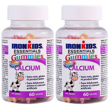 加拿大IRONKIDS小铁人补钙软糖去铅青少年儿童易吸收果胶维生素60粒 2瓶