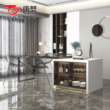 唐梦岩板西厨中岛台木餐桌一体厨房餐厅现代轻奢餐边橱柜台面订制 岛台设计定金