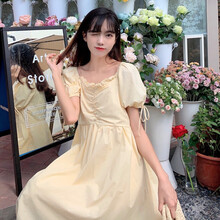 凯琳卡洛儿 孕妇装夏装孕妇裙夏季夏天外穿孕妇连衣裙宽松大码孕妇裙子孕妈装 黄色 M