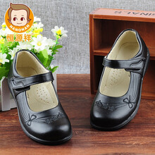 恒源祥女童黑色皮鞋女孩中小学生礼服鞋儿童舞台表演出鞋公主鞋专用校鞋 D57瓦黑 26码内长17.3厘米
