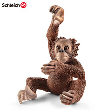 思乐schleich野生动物模型仿真动物园老虎大象鳄鱼熊猫猩猩静态摆件儿童玩具 红毛猩猩幼崽14776