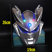 奥特曼面具赛罗欧布银河面具套装儿童发光玩具男孩蜘蛛侠 发光赛罗奥特曼银色