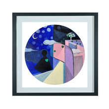 维格列艺术 Leon 布面油画《长夜》现代简约客厅沙发背景墙画 50*50cm 长夜