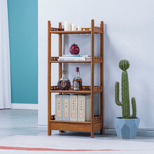 寻古红木家具非洲鸡翅木（学名：非洲崖豆木）多层小置物架实木新中式收纳储物展示茶叶茶水架小书架Z 单个：长50*宽30*高116cm