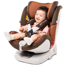 安默凯尔 汽车儿童安全座椅isofix硬接口 0-12岁360旋转坐躺可调宝宝婴儿新生儿座椅 AC-3S全能盾S 摩卡棕