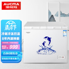 澳柯玛（AUCMA）166升 家用商用冰柜 大冷冻小冷藏双温双箱冷柜 节能卧式小冰箱 冷藏全铜管 BCD-166CNE