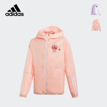 超市	adidas阿迪达斯2020春夏季女大童梭织夹克GG3695粉A128/建议身高128cm