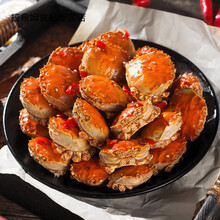 香辣蟹罐装 公母小螃蟹一元蟹熟食 麻辣海鲜大闸蟹切蟹全母蟹 全母香辣蟹350克两罐