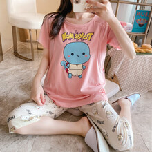 十月结晶同款 孕妇睡衣夏季薄款短袖月子服产后哺乳喂奶衣6月7怀孕期纯棉家居服 短袖小乌龟套装 XL(115-135斤)