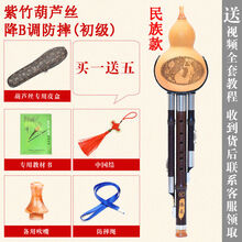 葫芦丝乐器初学入门小学生C调降B调成人演奏型三音天然紫竹 紫竹降B调初学(+盒子 书)民族