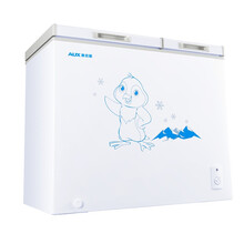 奥克斯（AUX) 冰柜商用顶开门冷冻冷藏转换卧式节能大容量家用冷柜家用商用二合一冷柜 196升双门双温冷柜【一级能效】