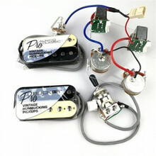 原装 斑马色pro免焊接拾音器 SG LP电吉他拾音器 适合Epiphone等 拾音器【黑色框，带线路】